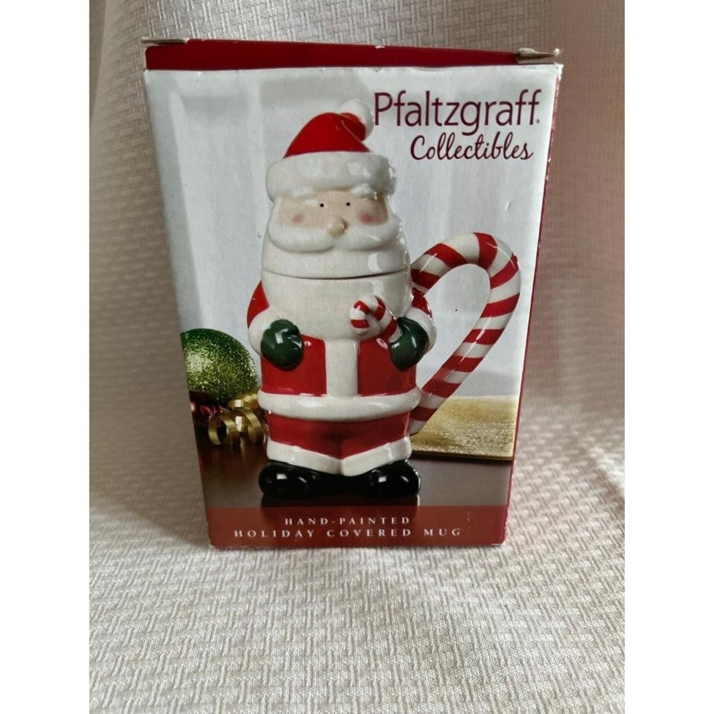 Pfaltzgraff Collectibles Candy Cane Santa Covered Mug